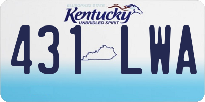 KY license plate 431LWA