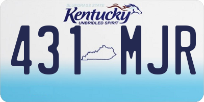 KY license plate 431MJR