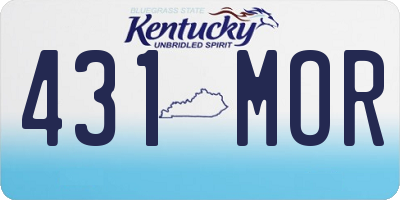 KY license plate 431MOR
