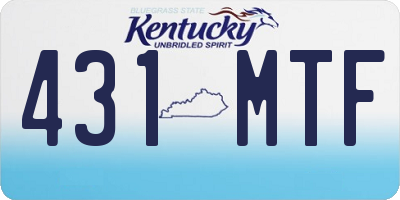 KY license plate 431MTF