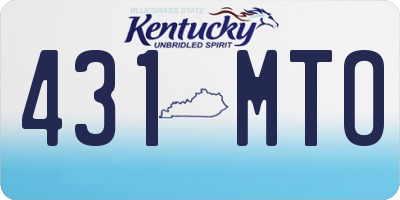 KY license plate 431MTO