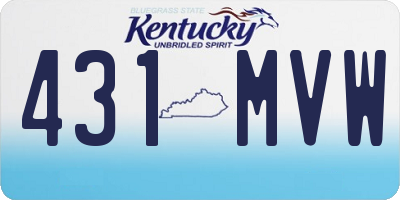 KY license plate 431MVW