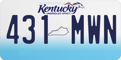 KY license plate 431MWN