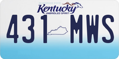 KY license plate 431MWS