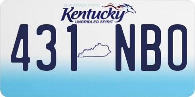 KY license plate 431NBO