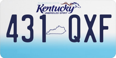 KY license plate 431QXF