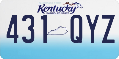 KY license plate 431QYZ