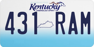 KY license plate 431RAM