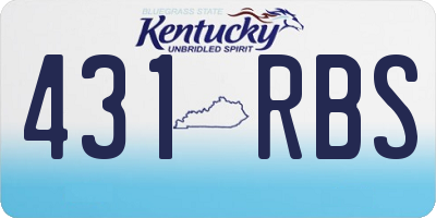 KY license plate 431RBS