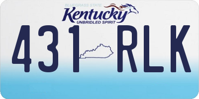 KY license plate 431RLK