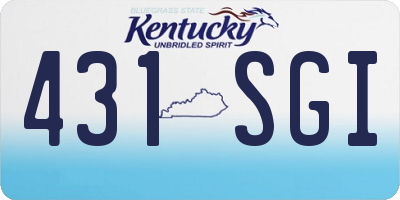 KY license plate 431SGI
