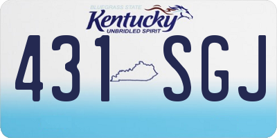 KY license plate 431SGJ