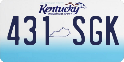 KY license plate 431SGK