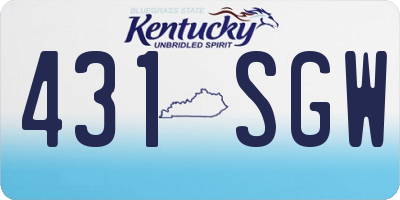 KY license plate 431SGW