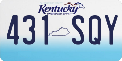 KY license plate 431SQY