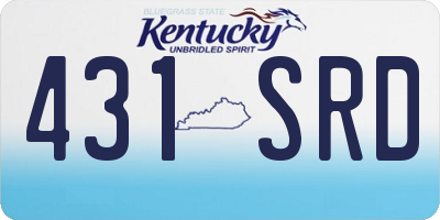 KY license plate 431SRD