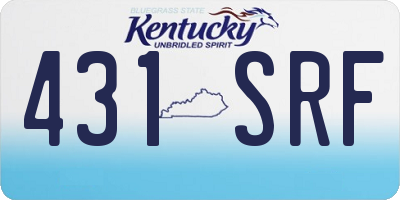 KY license plate 431SRF