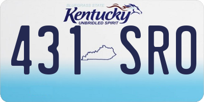 KY license plate 431SRO