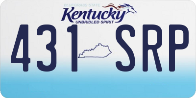KY license plate 431SRP