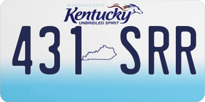 KY license plate 431SRR