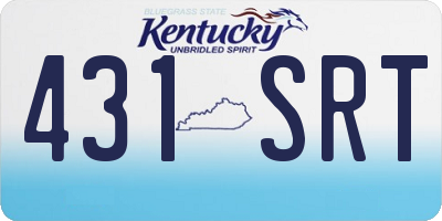 KY license plate 431SRT
