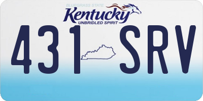 KY license plate 431SRV
