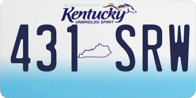 KY license plate 431SRW