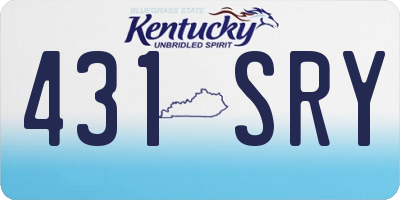 KY license plate 431SRY