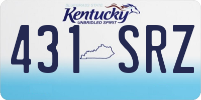 KY license plate 431SRZ