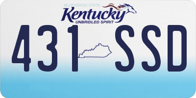KY license plate 431SSD