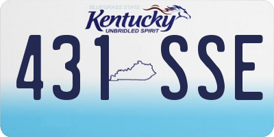 KY license plate 431SSE