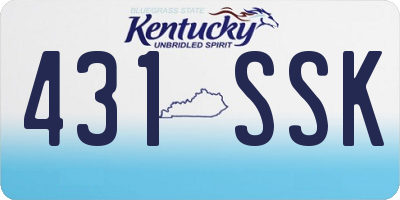 KY license plate 431SSK