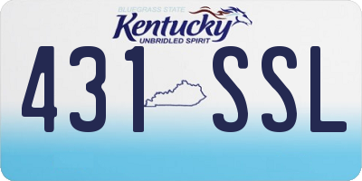 KY license plate 431SSL