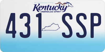 KY license plate 431SSP