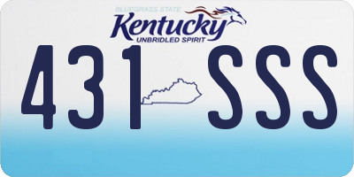 KY license plate 431SSS