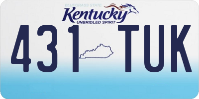 KY license plate 431TUK
