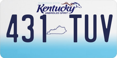 KY license plate 431TUV