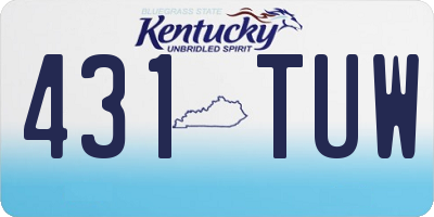 KY license plate 431TUW