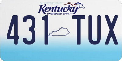 KY license plate 431TUX