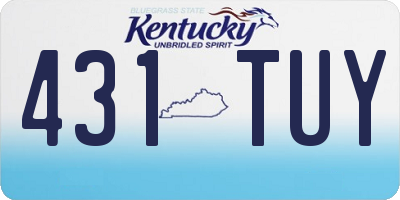 KY license plate 431TUY