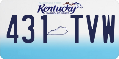 KY license plate 431TVW
