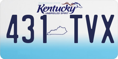 KY license plate 431TVX