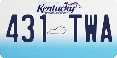 KY license plate 431TWA