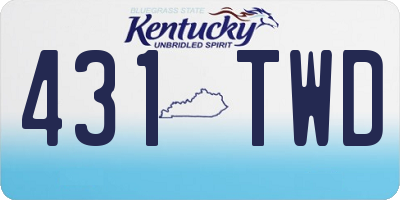 KY license plate 431TWD