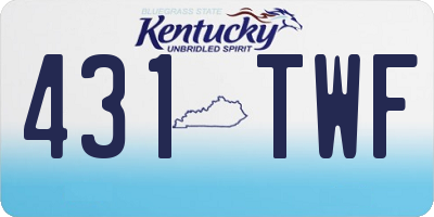 KY license plate 431TWF
