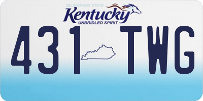 KY license plate 431TWG