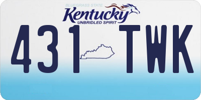 KY license plate 431TWK