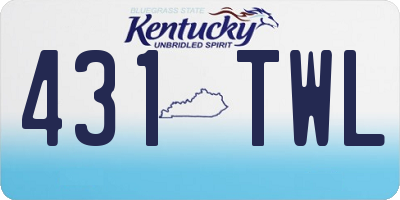 KY license plate 431TWL