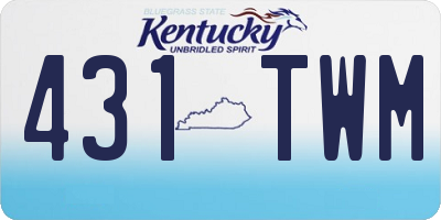 KY license plate 431TWM