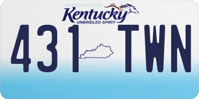 KY license plate 431TWN